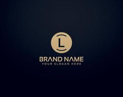 Creative and Minimal Black Gold Color L Letter Logo vector