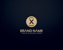 Creative and Minimal Black Gold Color X Letter Logo vector