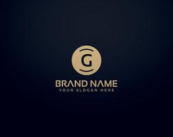 Creative and Minimal Black Gold Color G Letter Logo vector