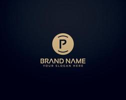 Creative and Minimal Black Gold Color P Letter Logo vector