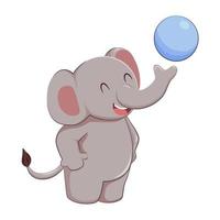 Cute Sport Elephant Vector Clipart