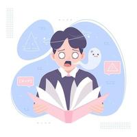 funny Math Exam Stress illustration background vector