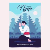 Balinese Day of Silence Poster vector