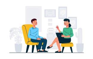 Man Consultation with Psychologist vector