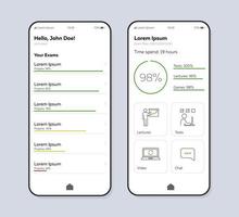 Exams manager smartphone interface vector template. Mobile app page color design layout. Progress assessment screen. Linear UI for application. Study time organizer, planner phone display