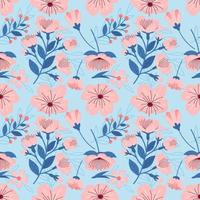 Spring Cherry Blossom Seamless Pattern Background vector