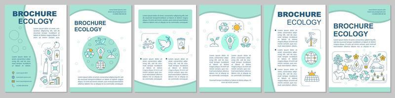 Ecology brochure template. Environment protection. Flyer, booklet, leaflet print design. Alternative energy, waste recycling. Vector page layouts for magazines, annual reports, advertising posters