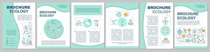 Ecology brochure template. Environment protection. Flyer, booklet, leaflet print design. Alternative energy, waste recycling. Vector page layouts for magazines, annual reports, advertising posters