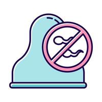 Cervical cap color icon. Safe sex. Barrier contraceptive product. Female preservative. Healthy sexlife. Condom for pregnancy prevention. STI, HIV, hepatitis protection. Isolated vector illustration