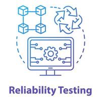 Reliability testing concept icon. Software development type idea thin line illustration. Application programming. Failure-free perfomance. IT project. Vector isolated outline drawing