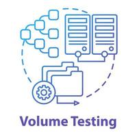 Volume testing concept icon. Software development stage idea thin line illustration. Analyze system perfomance. Data increase. Flood testing. App coding. Vector isolated outline drawing