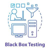 Black box testing concept icon. Software development stage idea thin line illustration. Behavioral testing. Application program functions verification. Vector isolated outline drawing