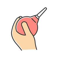 Lavement color icon. Enema. Clyster. Medical nonsurgical procedure. Constipation help. Professional clinical treatment. Healthcare services. Douche for injection. Hygiene. Isolated vector illustration