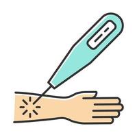 Laser therapy color icon. Medical surgical procedure. Professional clinical treatment. Healthcare services. Cure disease, illness aid. Injury therapy. Destroy tumor. Isolated vector illustration