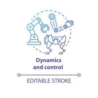 Dynamics and control blue gradient concept icon. Robotics motion system idea thin line illustration. Information technologies, innovative programming. Vector isolated outline drawing. Editable stroke