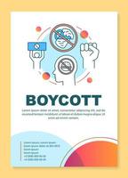 Junk food boycott poster template layout. Voluntary abstention banner, booklet, leaflet print design with linear icons. Healthy lifestyle vector brochure page layouts for magazines, advertising flyers