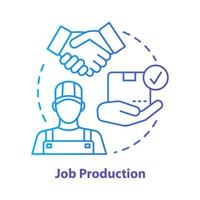 Job production blue concept icon. Jobbing and one-off production idea thin line illustration. Custom work producing. Individual work process. Vector isolated outline drawing. Editable stroke