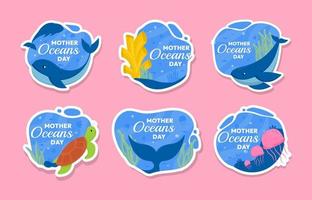 Ocean Day Sticker Pack vector