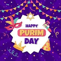 feliz dia de purim saludo vector