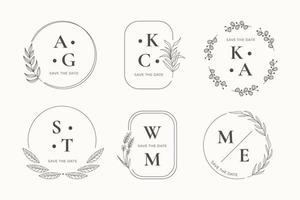 Elegant Wedding Monogram Logo Collection vector