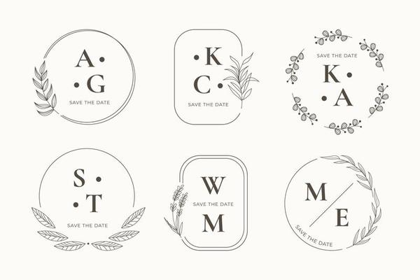 Free: Collection of wedding monogram logos Free Vector 