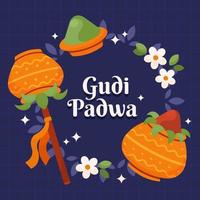 gudi padwa celebración de la india vector