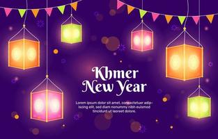 celebración del año nuevo jemer vector