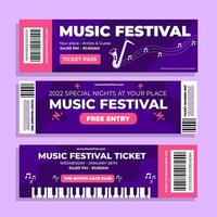 Set of Music Festival Ticket Template vector