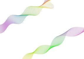 colorful spectrum background or dynamic flowing vector wave lines isolated on white background