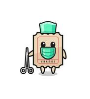 surgeon ticket mascot character vector