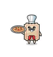 ticket character as Italian chef mascot vector