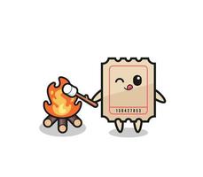 ticket character is burning marshmallow vector