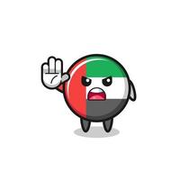 uae flag character doing stop gesture vector