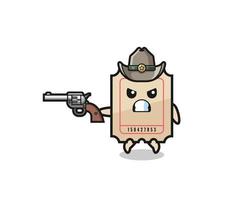 the ticket cowboy shooting with a gun vector