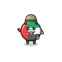 linda bandera de los emiratos árabes unidos como caricatura veterana vector