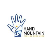 mountain hand inspiration illustration outline logo vector