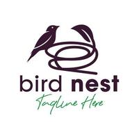 diseño de logotipo de ilustración de inspiración de nido de pájaro vector