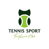 diseño de logotipo de ilustración de inspiración deportiva de tenis vector