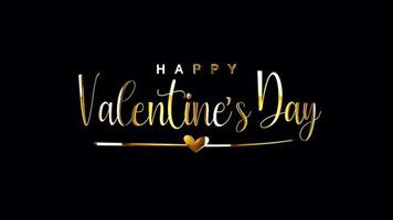 Happy Valentine day golden text light motion
