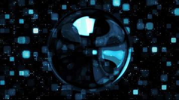 bola digital futurista com neon azul brilhante video