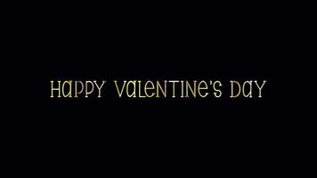 Happy Valentine cinematic trailer title golden text video