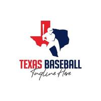 logotipo de ilustración de inspiración deportiva de béisbol en texas vector