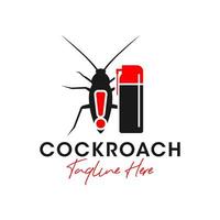 cockroach exterminator inspiration illustration logo vector