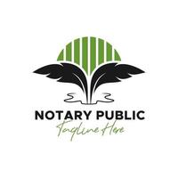 logotipo de ilustración de inspiración de servicio notarial vector