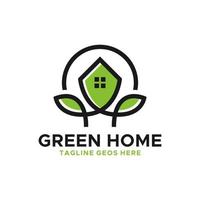 diseño de logotipo de ilustración de inspiración de casa verde vector