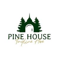 pine house inspiration illustration logo design vector