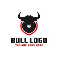 bull head shield inspiration illustration logo design vector