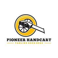 pioneer handcart inspiration illustration logo vector