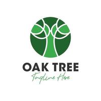 oak tree outline inspiration illustration logo design vector