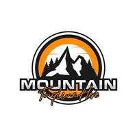diseño de logotipo de ilustración de emblema de escalada de montaña vector